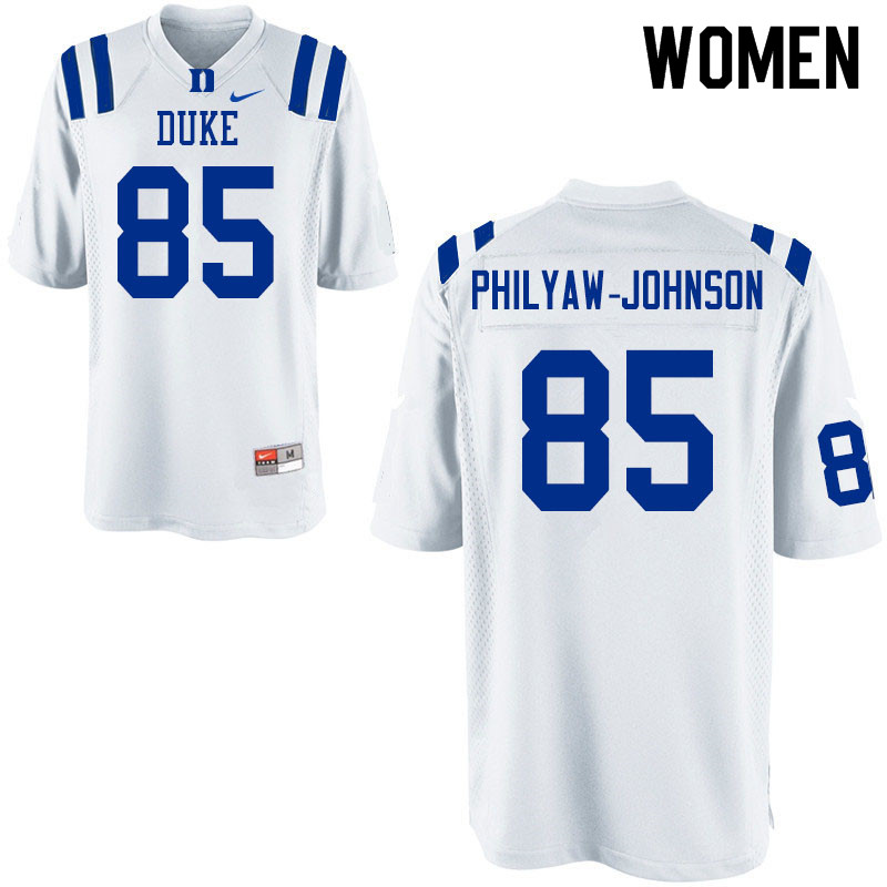 Women #85 Damond Philyaw-Johnson Duke Blue Devils College Football Jerseys Sale-White